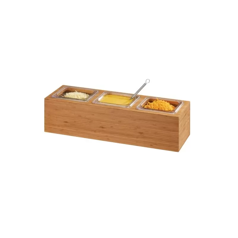 Cal-Mil Bamboo Action Station - 1/6 Size Pan Unit - 11 3/4" x 7 1/2" x 6 1/4" Cal-Mil Bamboo Action Station - 1/6 Size Pan Unit - 11 3/4" x 7 1/2" x 6 1/4"