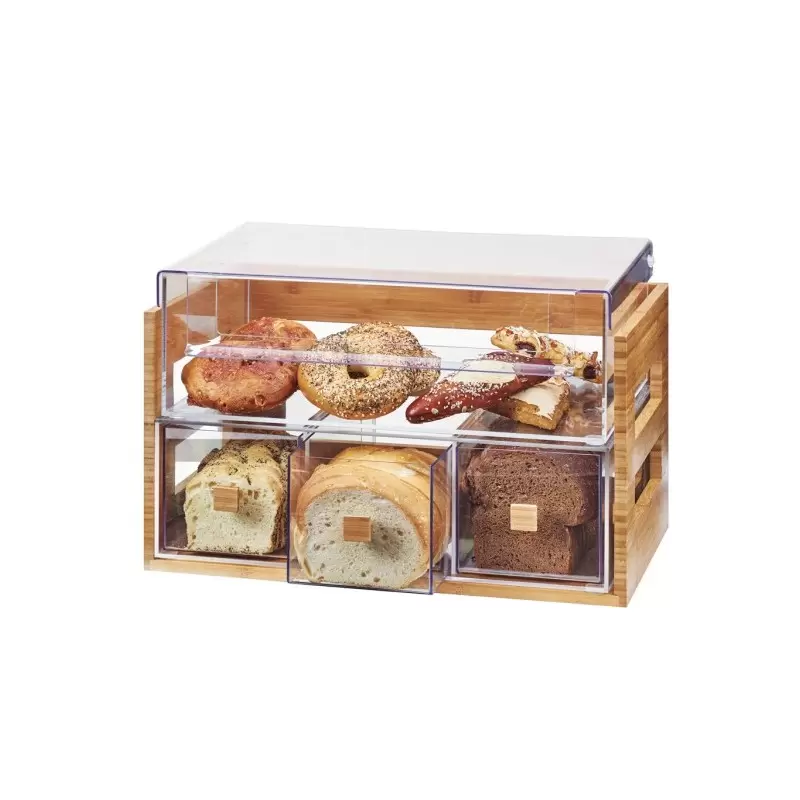 Cal-Mil Bamboo 2 Tier Bread Display Case - 20 1/8" x 12 3/4" x 13 1/8" Cal-Mil Bamboo 2 Tier Bread Display Case - 20 1/8" x 12 3/4" x 13 1/8"