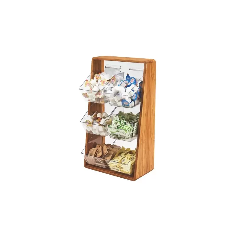 Cal-Mil Bamboo Condiment Holder With Removable Plastic Compartments Cal-Mil Bamboo Condiment Holder With Removable Plastic Compartments