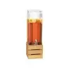 Cal-Mil Bamboo 3 Gallon Acrylic Crate Beverage Dispenser With Ice Chamber - 8" x 8" x 25 1/2"