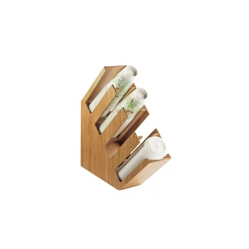 Cal-Mil Bamboo 4-Section Slanted Countertop Cup and Lid Organizer Cal-Mil Bamboo 4-Section Slanted Countertop Cup and Lid Organizer