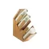 Cal-Mil Bamboo 4-Section Slanted Countertop Cup and Lid Organizer