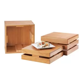 Cal-Mil Bamboo Square Crate Riser Display - 12" x 12" x 12"