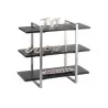 Cal-Mil Midnight Bamboo 3 - Shelf Metal Frame Riser Display With Silver Frame