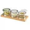 Cal-Mil Bamboo 3 Jar Mixology Display - 16Oz Jars With Hinged Lid