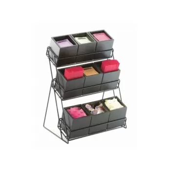 Cal-Mil Midnight Bamboo 9 Bin Tiered Display