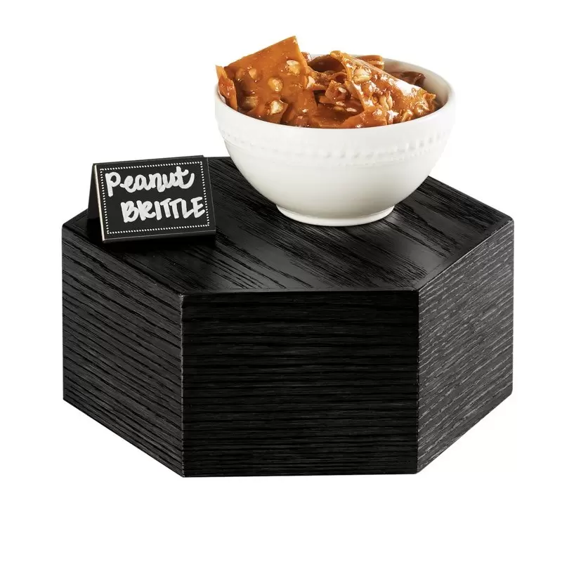 Cal-Mil Cinderwood Hexagon Riser Display - 12" x 5" Cal-Mil Cinderwood Hexagon Riser Display - 12" x 5"
