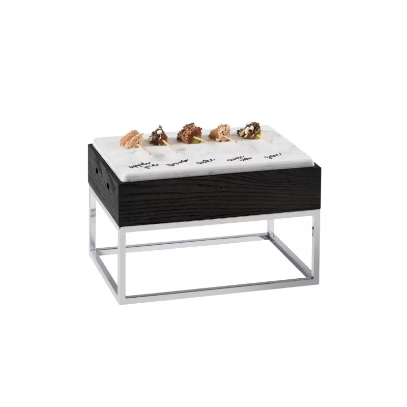 Cal-Mil Cinderwood Riser Display With Melamine Marble Tray - 15" x 11" x 9 1/4" Cal-Mil Cinderwood Riser Display With Melamine Marble Tray - 15" x 11" x 9 1/4"