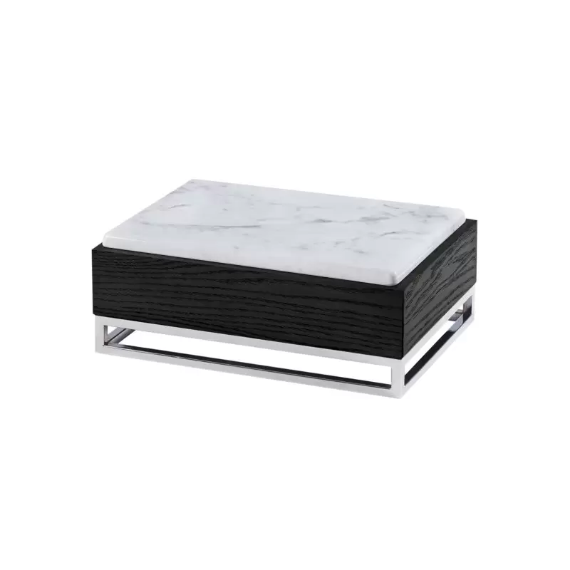 Cal-Mil Cinderwood Riser Display With Melamine Marble Tray - 15" x 11" x 6 1/4" Cal-Mil Cinderwood Riser Display With Melamine Marble Tray - 15" x 11" x 6 1/4"