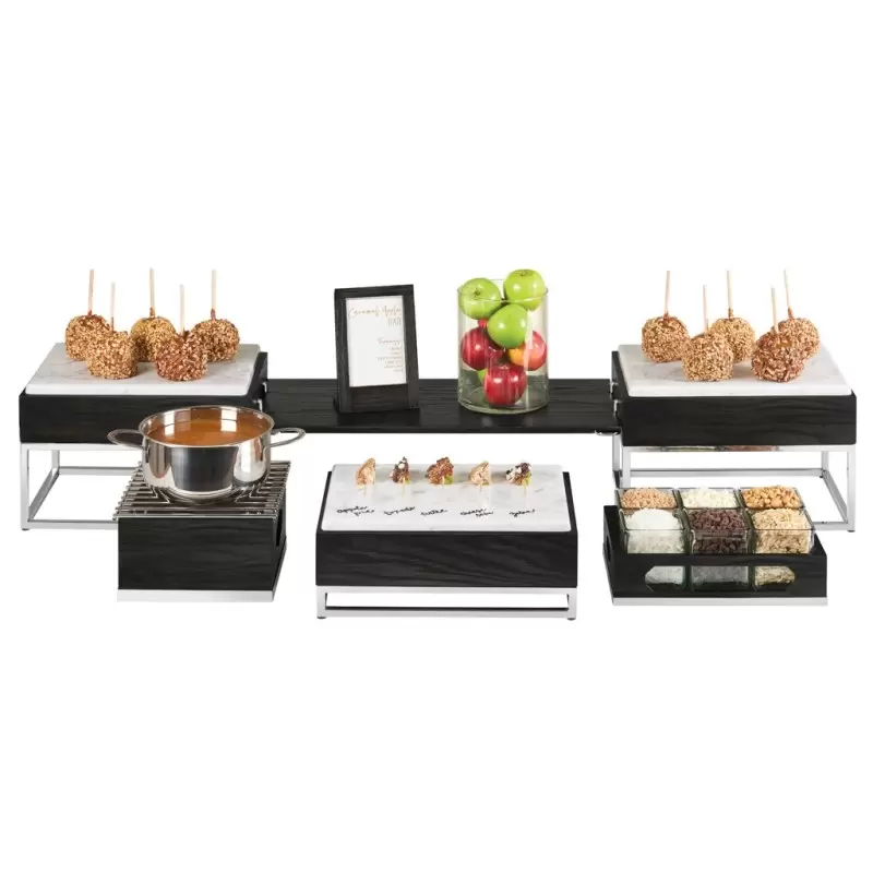 Cal-Mil Cinderwood Riser Display With Melamine Marble Tray - 15" x 11" x 6 1/4" Cal-Mil Cinderwood Riser Display With Melamine Marble Tray - 15" x 11" x 6 1/4"