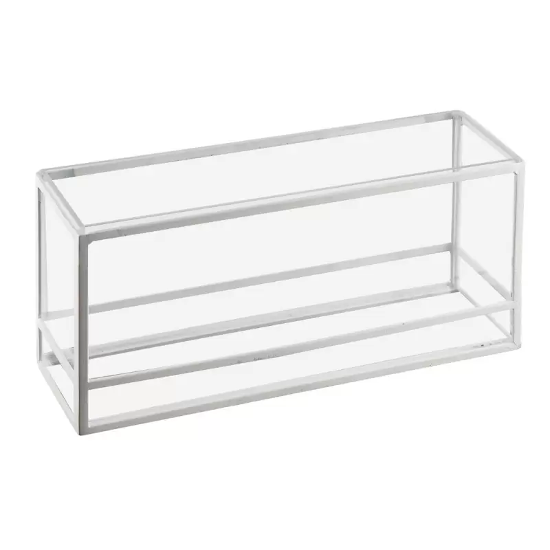 Cal-Mil Monterey 5" x 15" x 7" White Rectangle Presentation Case