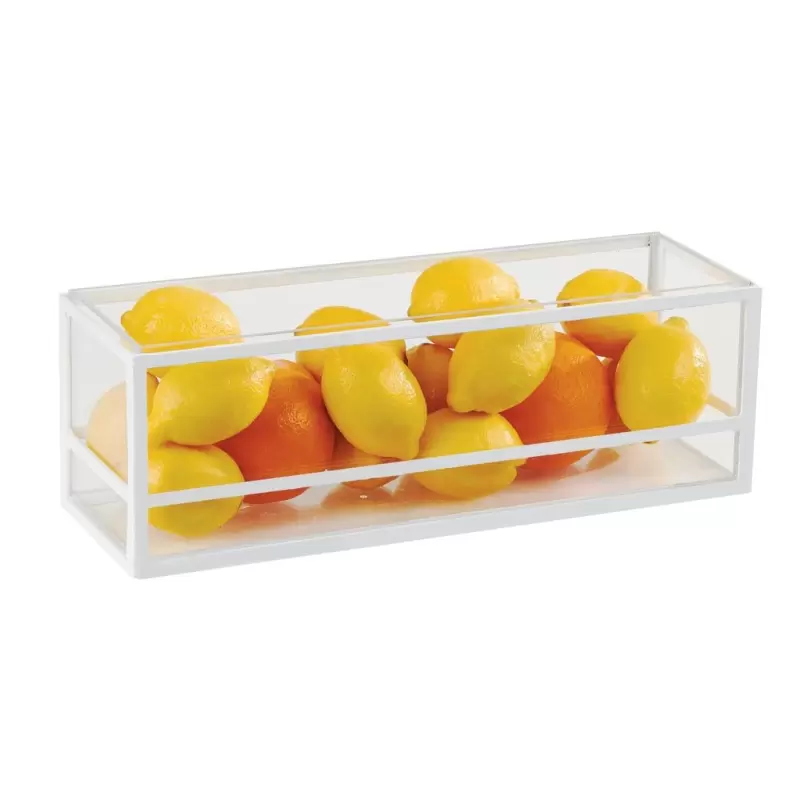 Cal-Mil Monterey 5" x 15" x 5" White Rectangle Presentation Case Cal-Mil Monterey 5" x 15" x 5" White Rectangle Presentation Case