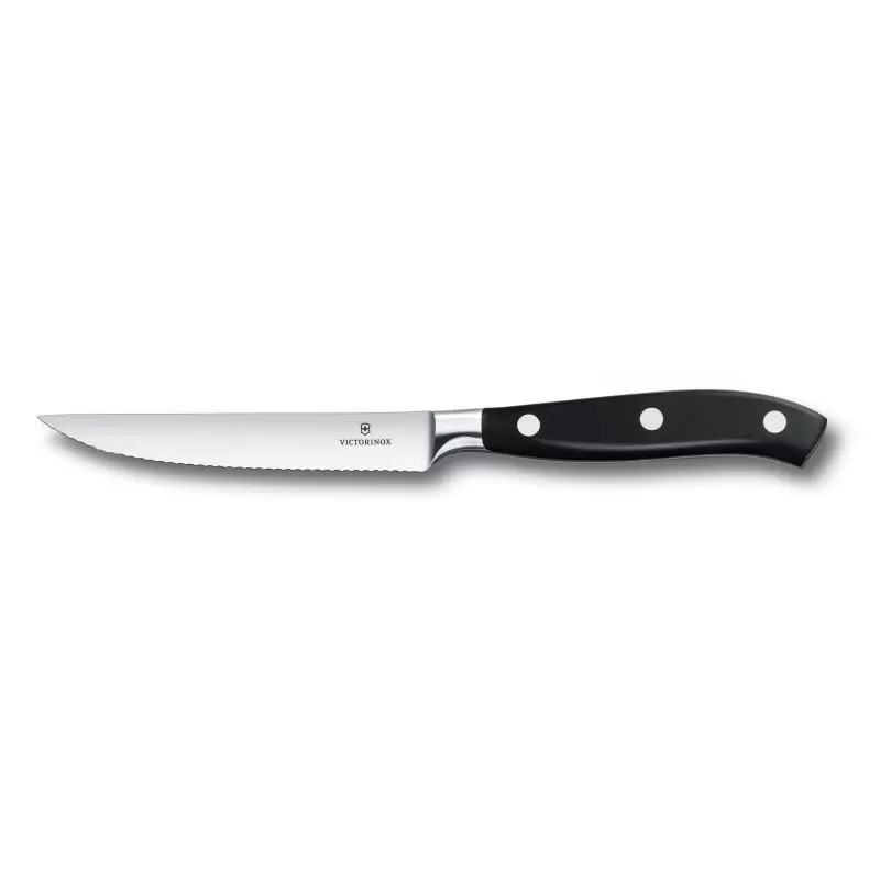 Victorinox Grand Maitre Black Steak Knife, Forged, 4½" Serrated, Spear Point Blade Black Victorinox Grand Maitre Black Steak Knife, Forged, 4½" Serrated, Spear Point Blade Black