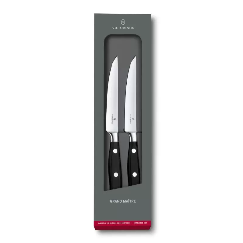 Victorinox Grand Maitre Black Knives Sets, Forged, 2-Piece Steak Knife Set (4½" Straight, Spear Point) Black Victorinox Grand Maitre Black Knives Sets, Forged, 2-Piece Steak Knife Set (4½" Straight, Spear Point) Black