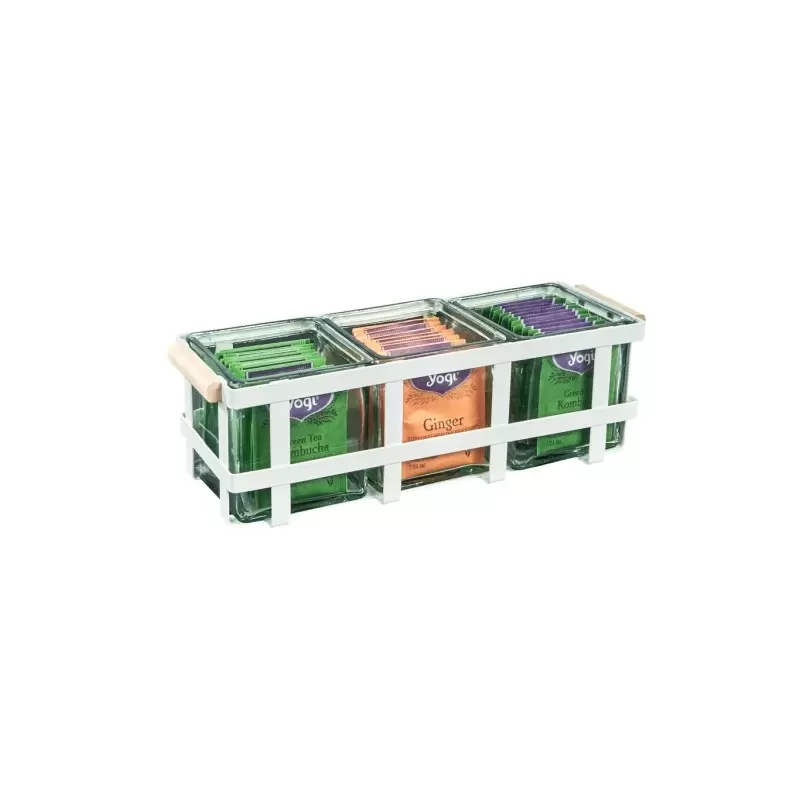 Cal-Mil Blonde Jar Display With 3 Glass Jars Cal-Mil Blonde Jar Display With 3 Glass Jars