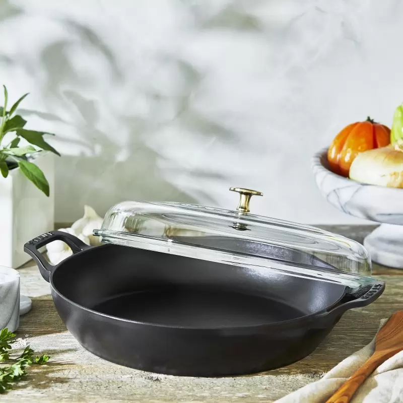 Staub 3.5-qt Braiser with Glass Lid - Black Staub 3.5-qt Braiser with Glass Lid - Black