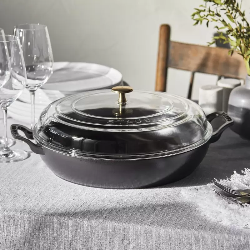 Staub 3.5-qt Braiser with Glass Lid - Black Staub 3.5-qt Braiser with Glass Lid - Black