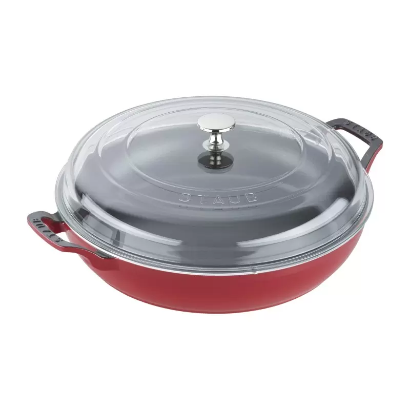 Staub 3.5-qt Braiser with Glass Lid - Cherry Staub 3.5-qt Braiser with Glass Lid - Cherry