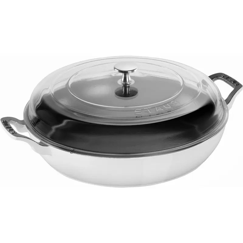 Staub 3.5-qt Braiser with Glass Lid - White Staub 3.5-qt Braiser with Glass Lid - White