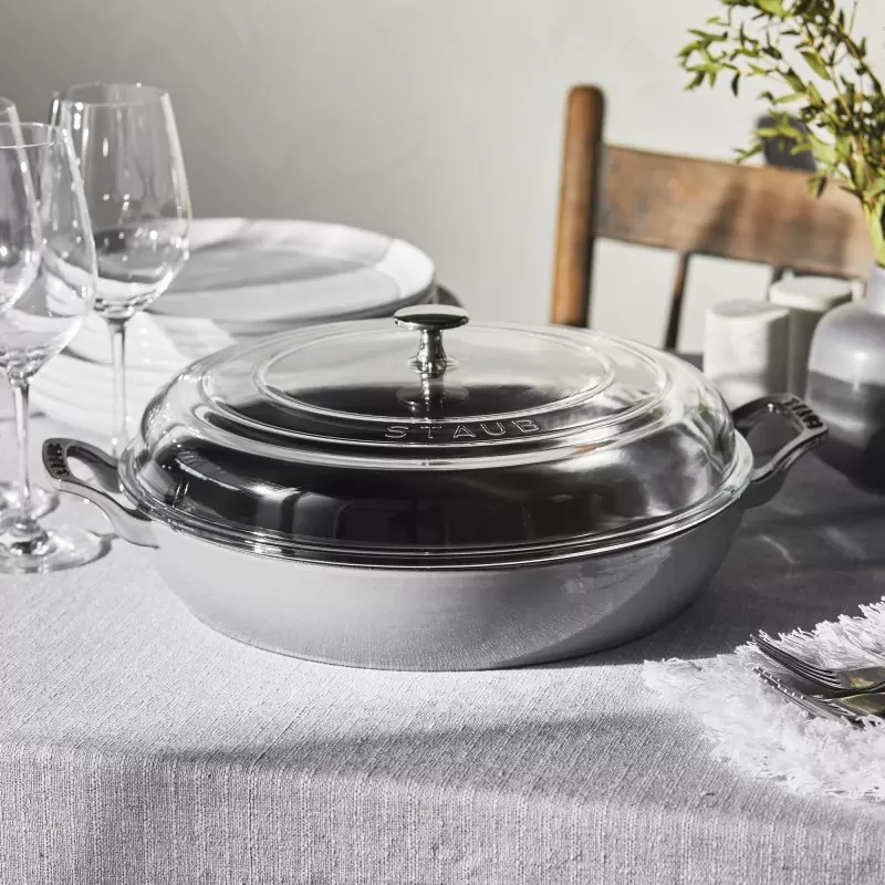 Staub 3.5-qt Braiser with Glass Lid - Graphite Grey Staub 3.5-qt Braiser with Glass Lid - Graphite Grey