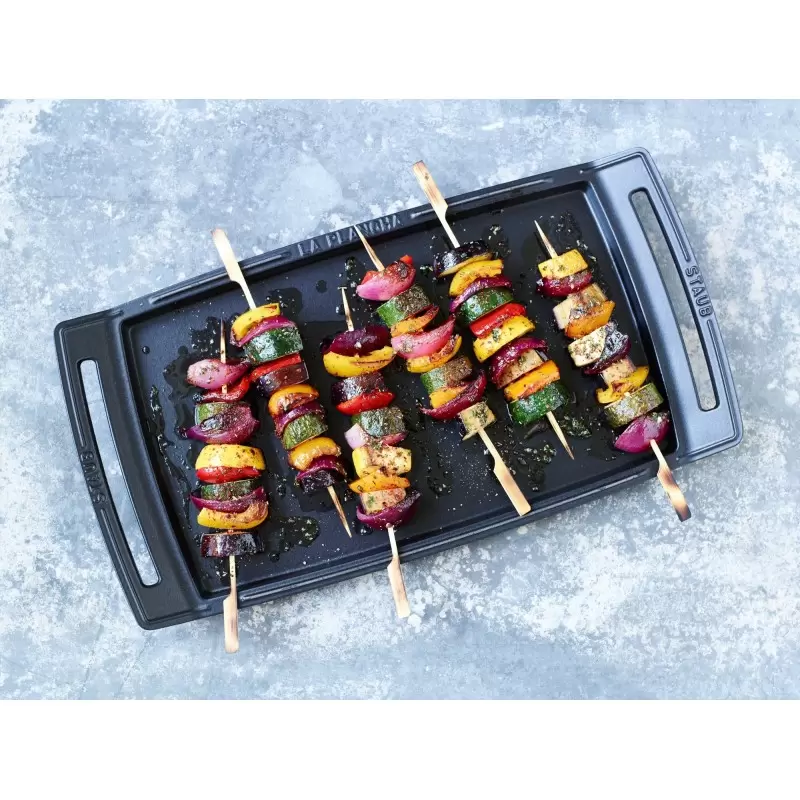 Staub 18.5 X 9.8" Double Burner Griddle / Plancha - Black Staub 18.5 X 9.8" Double Burner Griddle / Plancha - Black