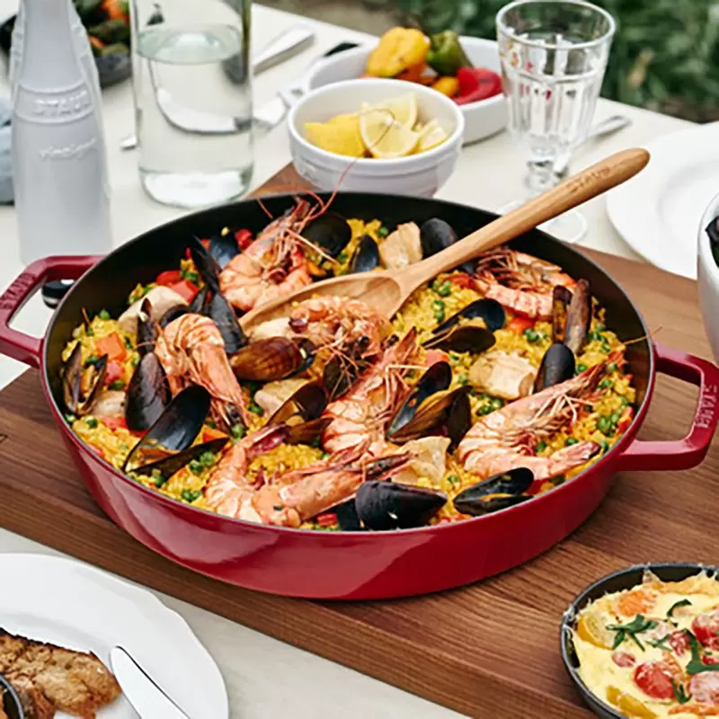Staub 13" Double Handle Fry Pan - Cherry Staub 13" Double Handle Fry Pan - Cherry