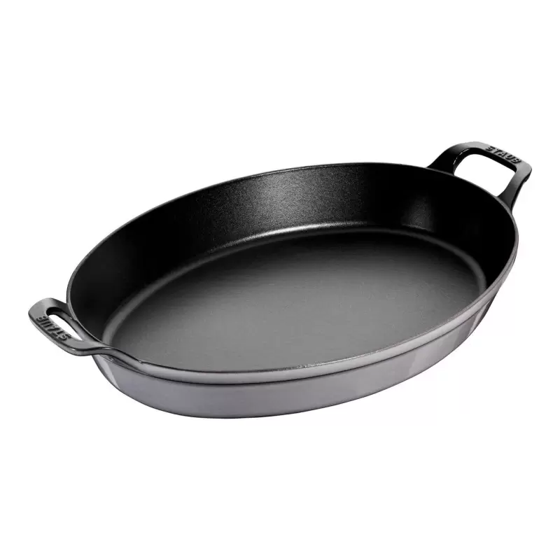 Staub 14.5" X 11.2" Oval Baking Dish - Graphite Grey Staub 14.5" X 11.2" Oval Baking Dish - Graphite Grey