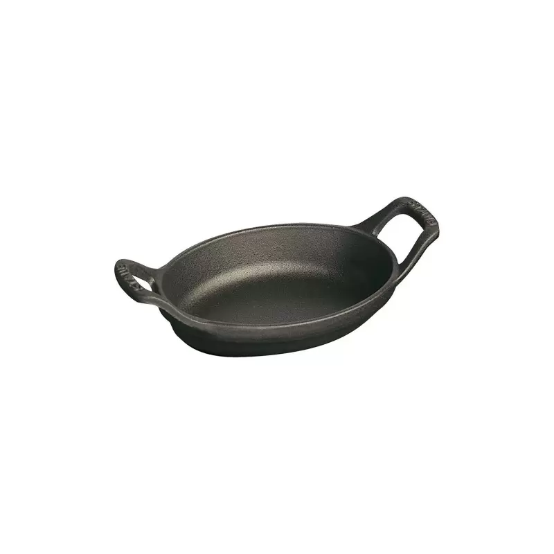 Staub 5.5" X 3.8" Mini Oval Gratin Baking Dish - Black Staub 5.5" X 3.8" Mini Oval Gratin Baking Dish - Black