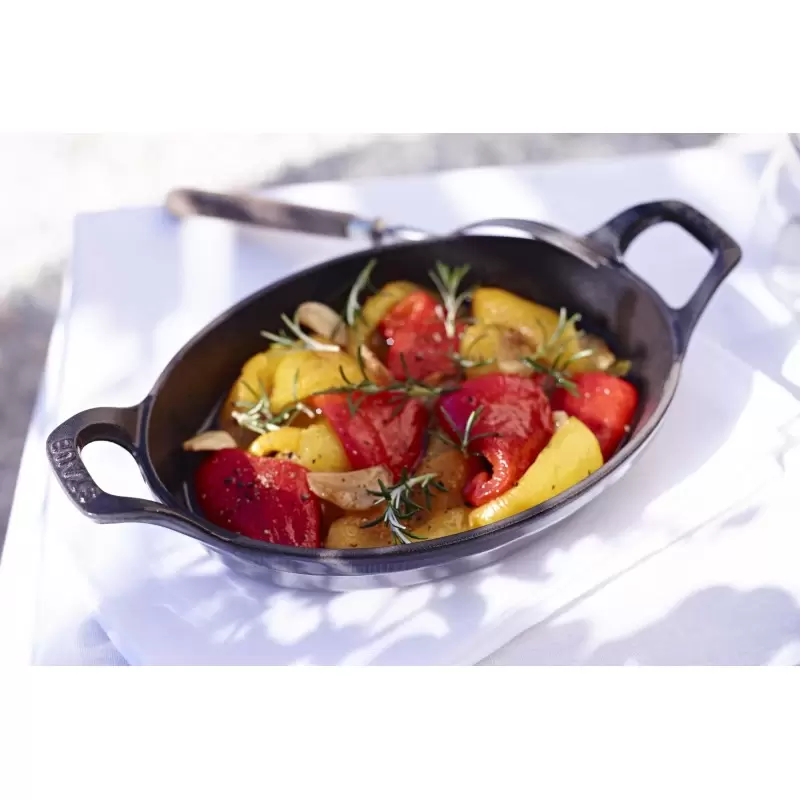 Staub 5.5" X 3.8" Mini Oval Gratin Baking Dish - Black Staub 5.5" X 3.8" Mini Oval Gratin Baking Dish - Black