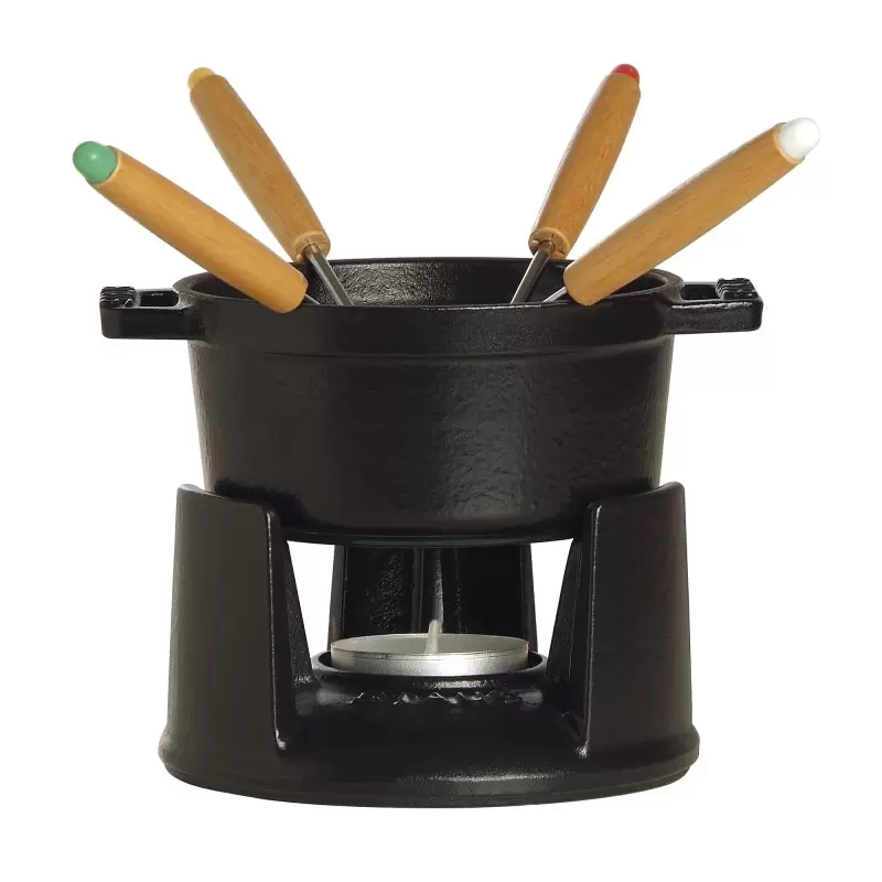 Staub 0.25-qt Mini Chocolate Fondue Set - Black Staub 0.25-qt Mini Chocolate Fondue Set - Black