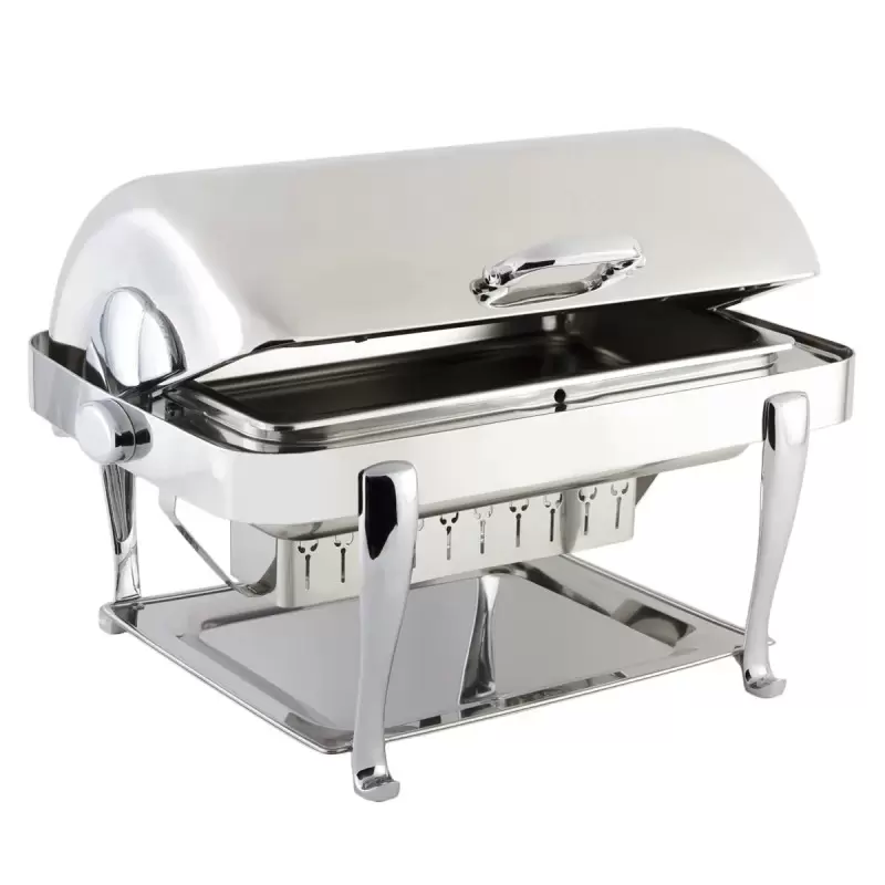 Bon Chef Elite Chafer Rectangular - 2 Gallon - Stainless Steel With Chrome Roman Legs Bon Chef Elite Chafer Rectangular - 2 Gallon - Stainless Steel With Chrome Roman Legs