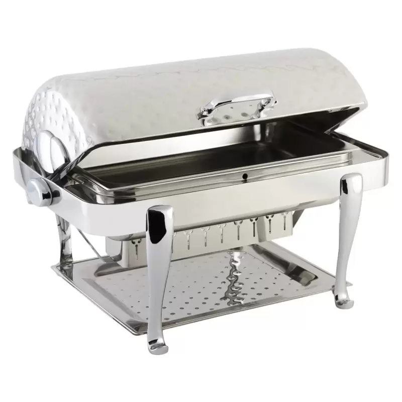 Bon Chef Elite Chafer Rectangular - 2 Gallon - Stainless Steel With Chrome Roman Legs Bon Chef Elite Chafer Rectangular - 2 Gallon - Stainless Steel With Chrome Roman Legs