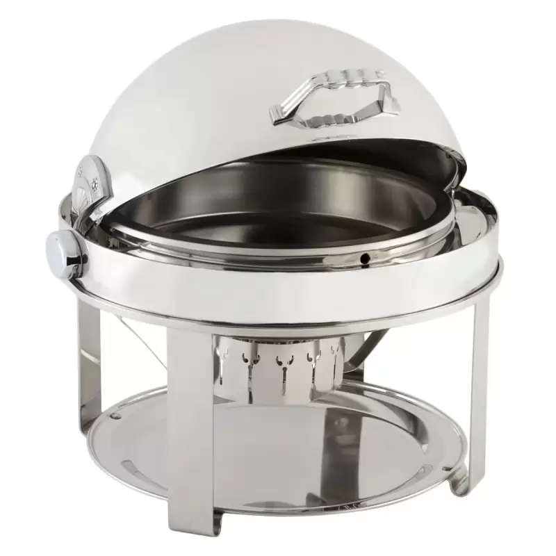 Bon Chef Elite Chafer Round - 2 Gallon - Stainless Steel With Chrome Plated Contemporary Legs Bon Chef Elite Chafer Round - 2 Gallon - Stainless Steel With Chrome Plated Contemporary Legs