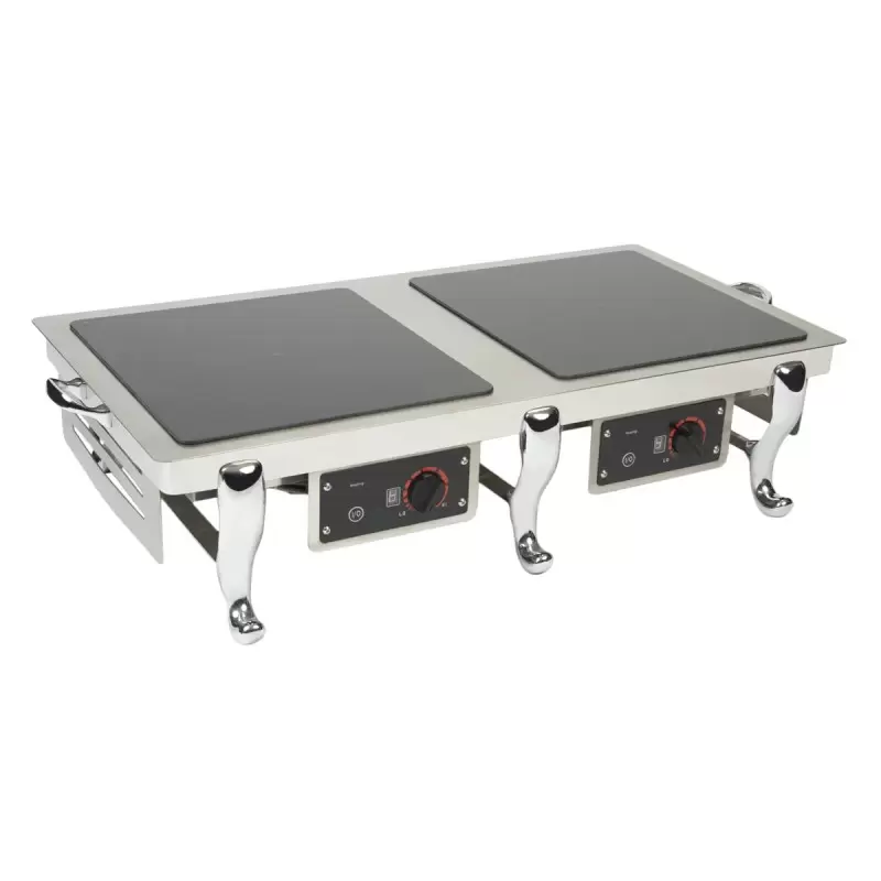 Bon Chef Display Stand 38" x 17" x 8-1/2" - Double - With Two Induction Stove Bon Chef Display Stand 38" x 17" x 8-1/2" - Double - With Two Induction Stove