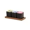 Cal-Mil Sydney Square Black Jar - Walnut