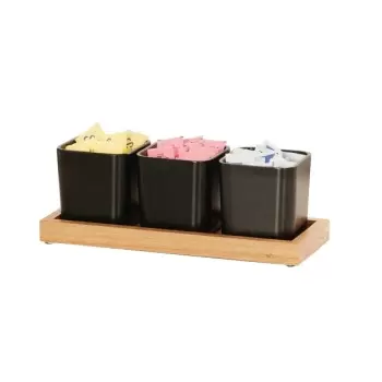 Cal-Mil Sydney Square Black Jar - Oak