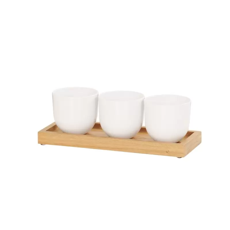 Cal-Mil Sydney Round White Jar Display - Oak Cal-Mil Sydney Round White Jar Display - Oak