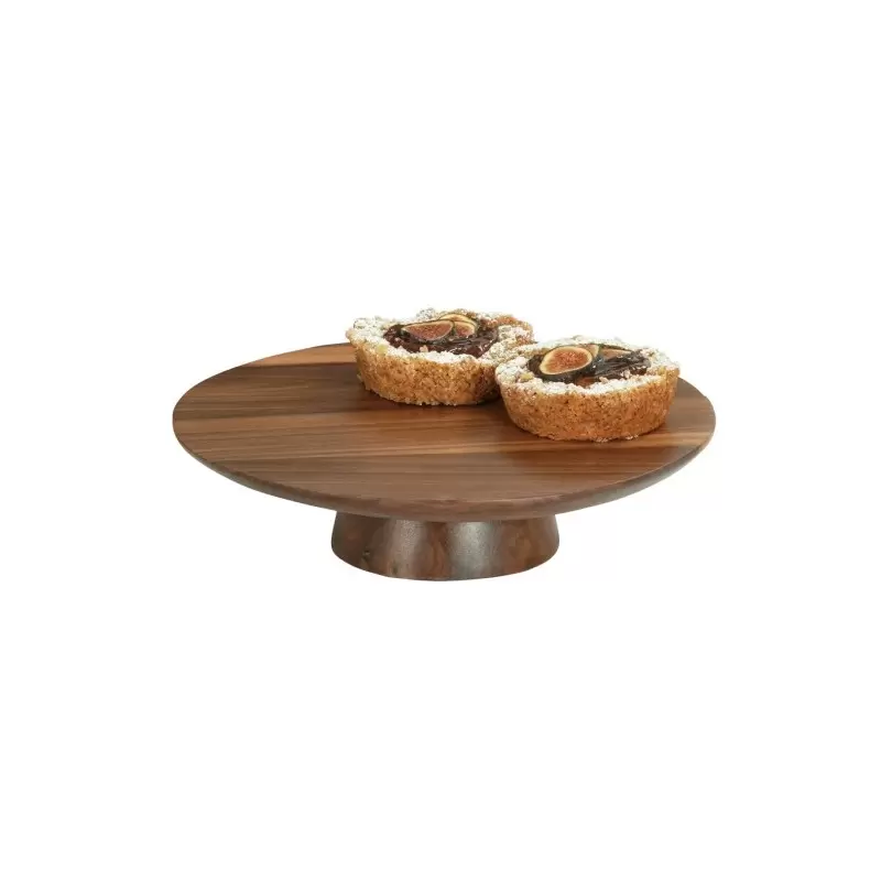 Cal-Mil Sydney 12 x 3 Cake Pedestal Stand - Walnut Cal-Mil Sydney 12 x 3 Cake Pedestal Stand - Walnut