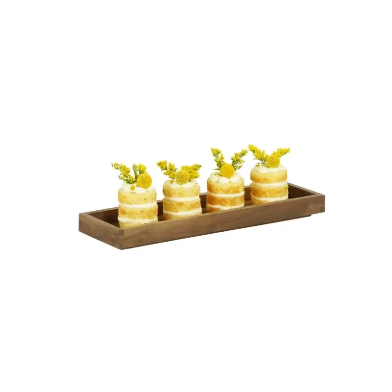 Cal-Mil Sydney 20 x 6 x 1.5 Wooden Shallow Tray - Walnut Cal-Mil Sydney 20 x 6 x 1.5 Wooden Shallow Tray - Walnut