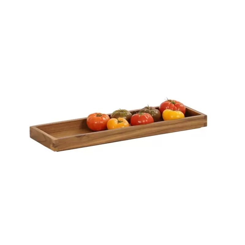 Cal-Mil Sydney 20 x 6 x 1.5 Wooden Shallow Tray - Walnut Cal-Mil Sydney 20 x 6 x 1.5 Wooden Shallow Tray - Walnut