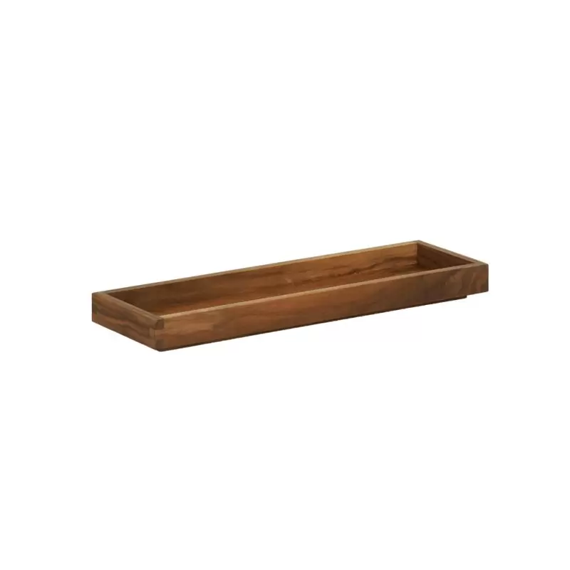 Cal-Mil Sydney 20 x 6 x 1.5 Wooden Shallow Tray - Walnut Cal-Mil Sydney 20 x 6 x 1.5 Wooden Shallow Tray - Walnut