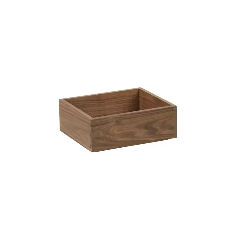 Cal-Mil Sydney 10 x 12 x 6H Wooden Shallow Tray - Walnut Cal-Mil Sydney 10 x 12 x 6H Wooden Shallow Tray - Walnut