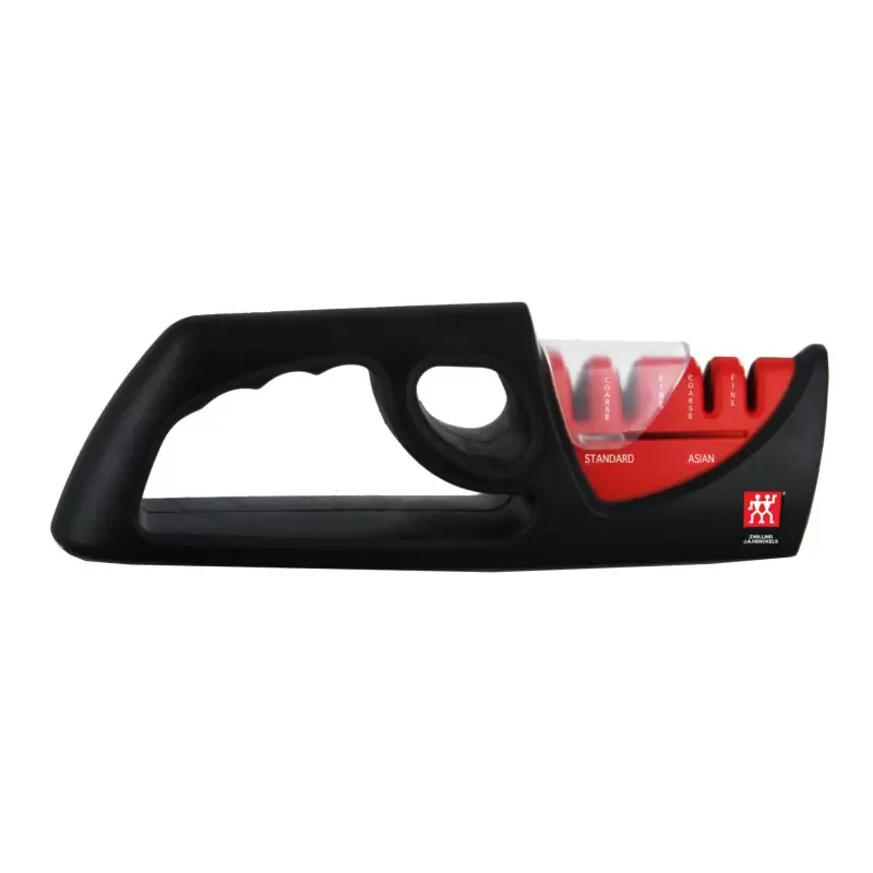 Zwilling 4-stage Pull-Through Sharpener-Red Zwilling 4-stage Pull-Through Sharpener-Red