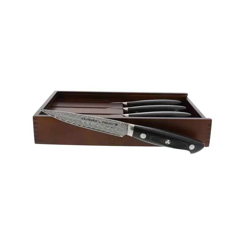 Zwilling Kramer - EUROLINE Stainless Damascus Collection 4pc Steak Knife Set Zwilling Kramer - EUROLINE Stainless Damascus Collection 4pc Steak Knife Set