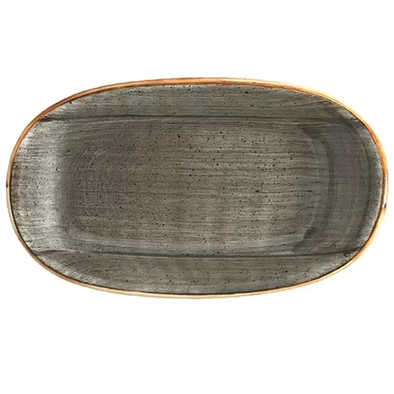 TURGLA ASCGRM24OKY Turgla Bone China Space 9.5" x 5.5" x h:1.25" Ov...