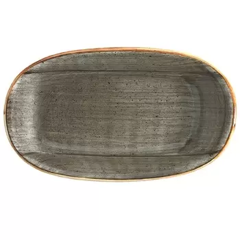 TURGLA ASCGRM19OKY Turgla Bone China Space 7.5" x 4.25" x h:1" Oval...