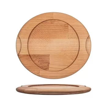 TURGLA TWB1320A Turgla Wood dia.10.75" h:0.75" Round Brown Wood Und...