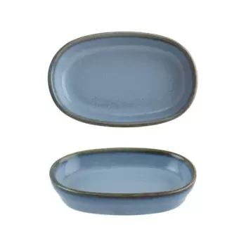 TURGLA SKYHYG10OV Turgla Bone China Sky 4" x 2.5" x h:0.75" Oval Bl...