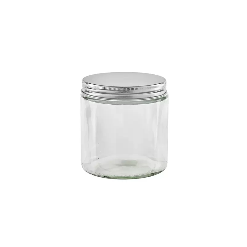 PacknWood Round Jar Glass With Cap - H:7.87'' - 40 pcs PacknWood Round Jar Glass With Cap - H:7.87'' - 40 pcs