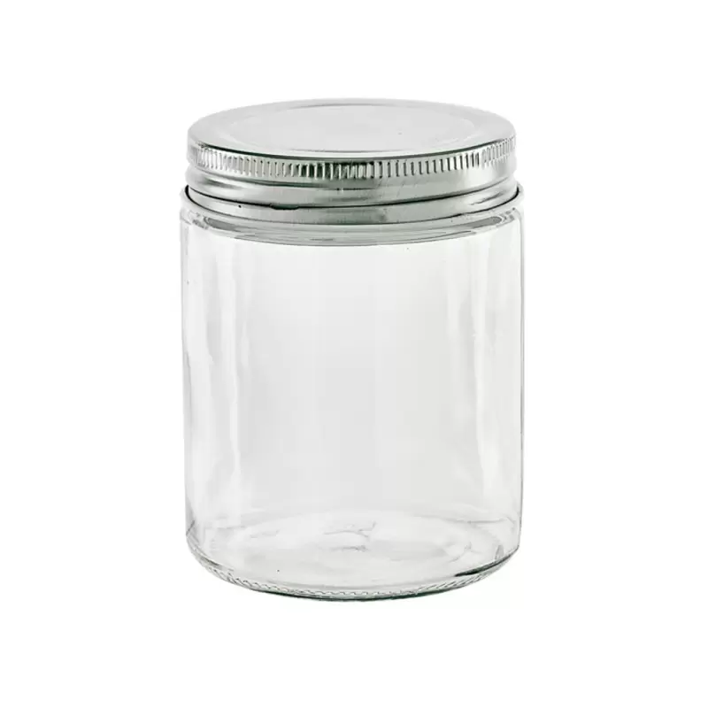 PacknWood Round Jar Glass With Cap - H:7.87'' - 60 pcs PacknWood Round Jar Glass With Cap - H:7.87'' - 60 pcs
